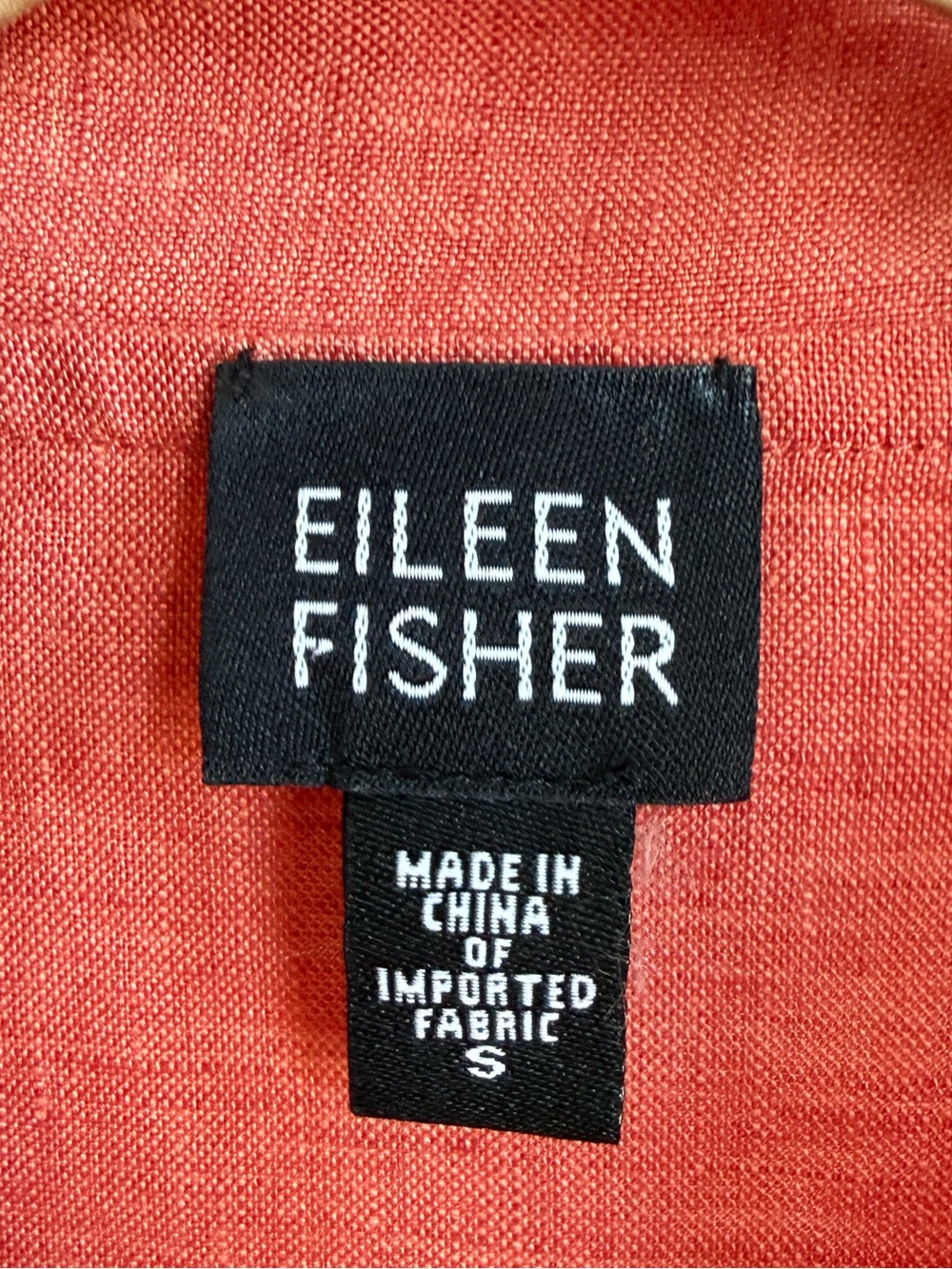 Eileen Fisher Coral Linen Button-Up Top and Skirt Set - Picture 5 of 11